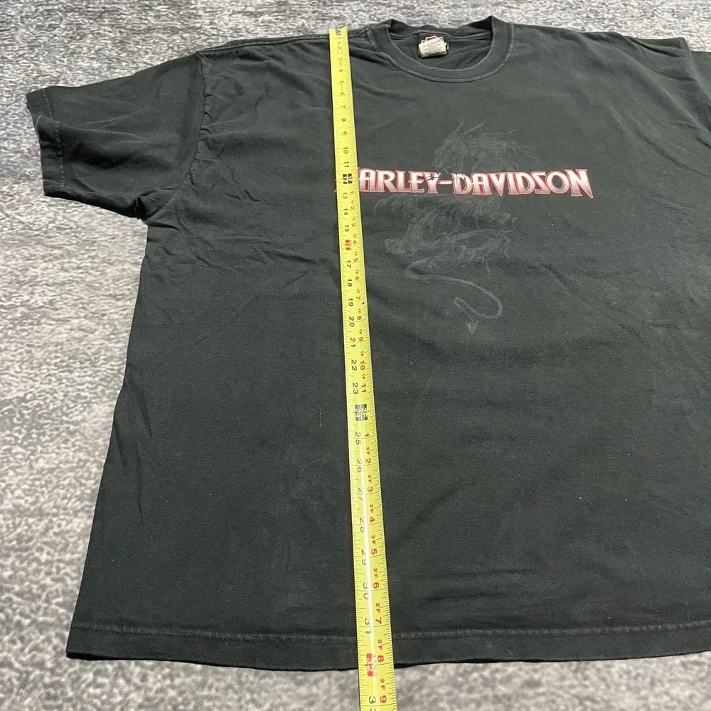 Vintage Harley Davidson Dragon T Shirt Mens 3XL Black Grunge Biker 2001 - Picture 9 of 10